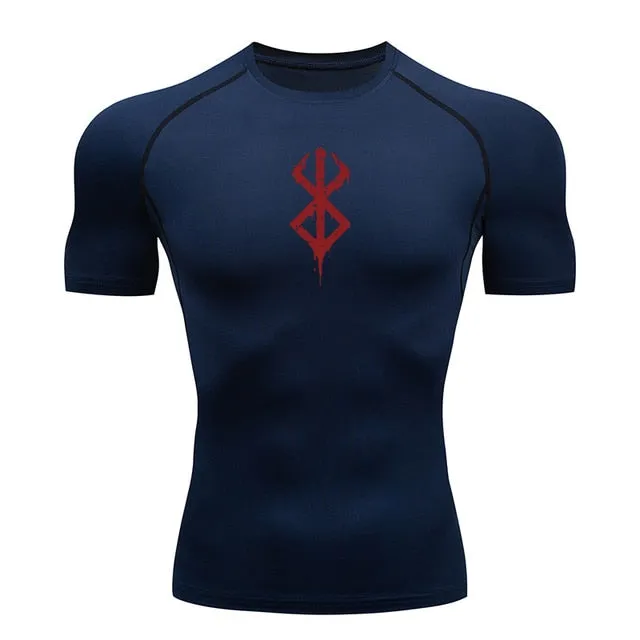 Men's Compression Tshirt Long Sleeve Anime Berserk Guts Sport