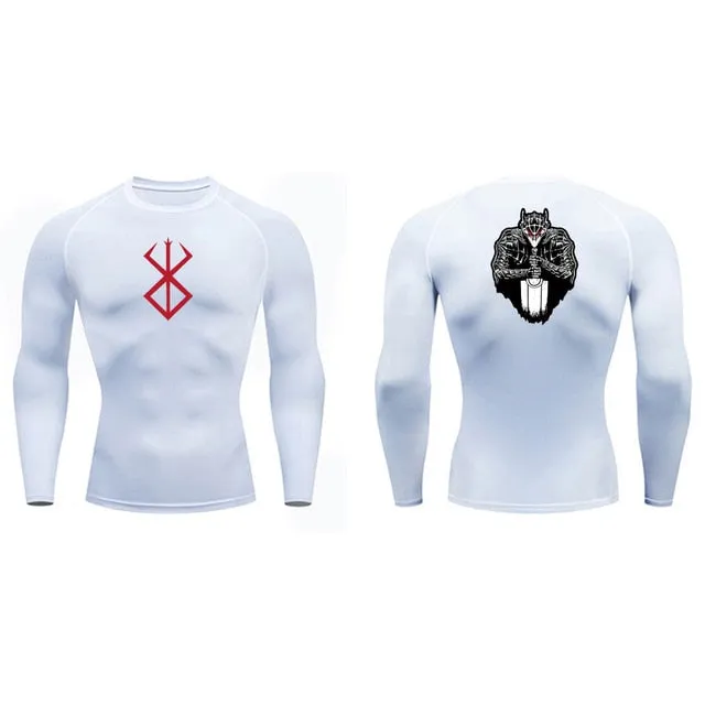 Men's Compression Tshirt Long Sleeve Anime Berserk Guts Sport