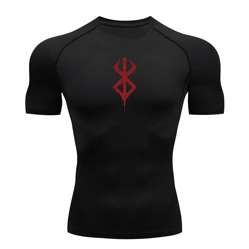 Men's Compression Tshirt Long Sleeve Anime Berserk Guts Sport