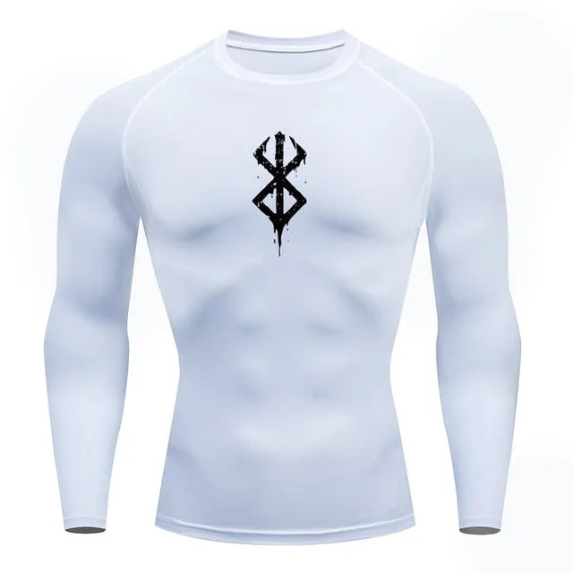 Men's Compression Tshirt Long Sleeve Anime Berserk Guts Sport