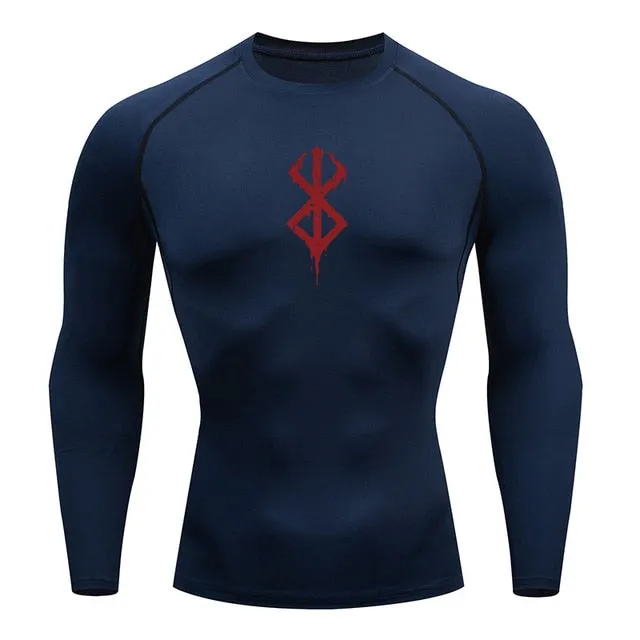 Men's Compression Tshirt Long Sleeve Anime Berserk Guts Sport