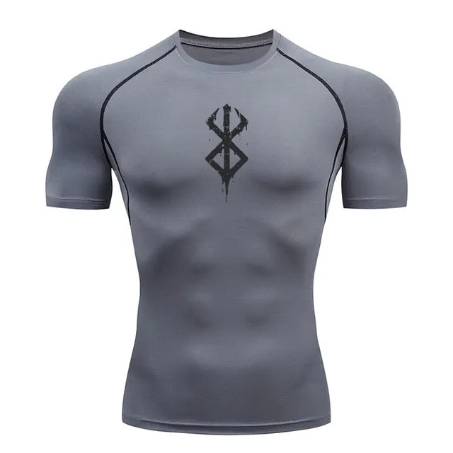 Men's Compression Tshirt Long Sleeve Anime Berserk Guts Sport