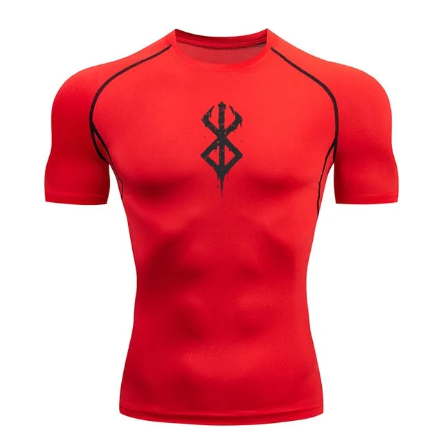 Men's Compression Tshirt Long Sleeve Anime Berserk Guts Sport