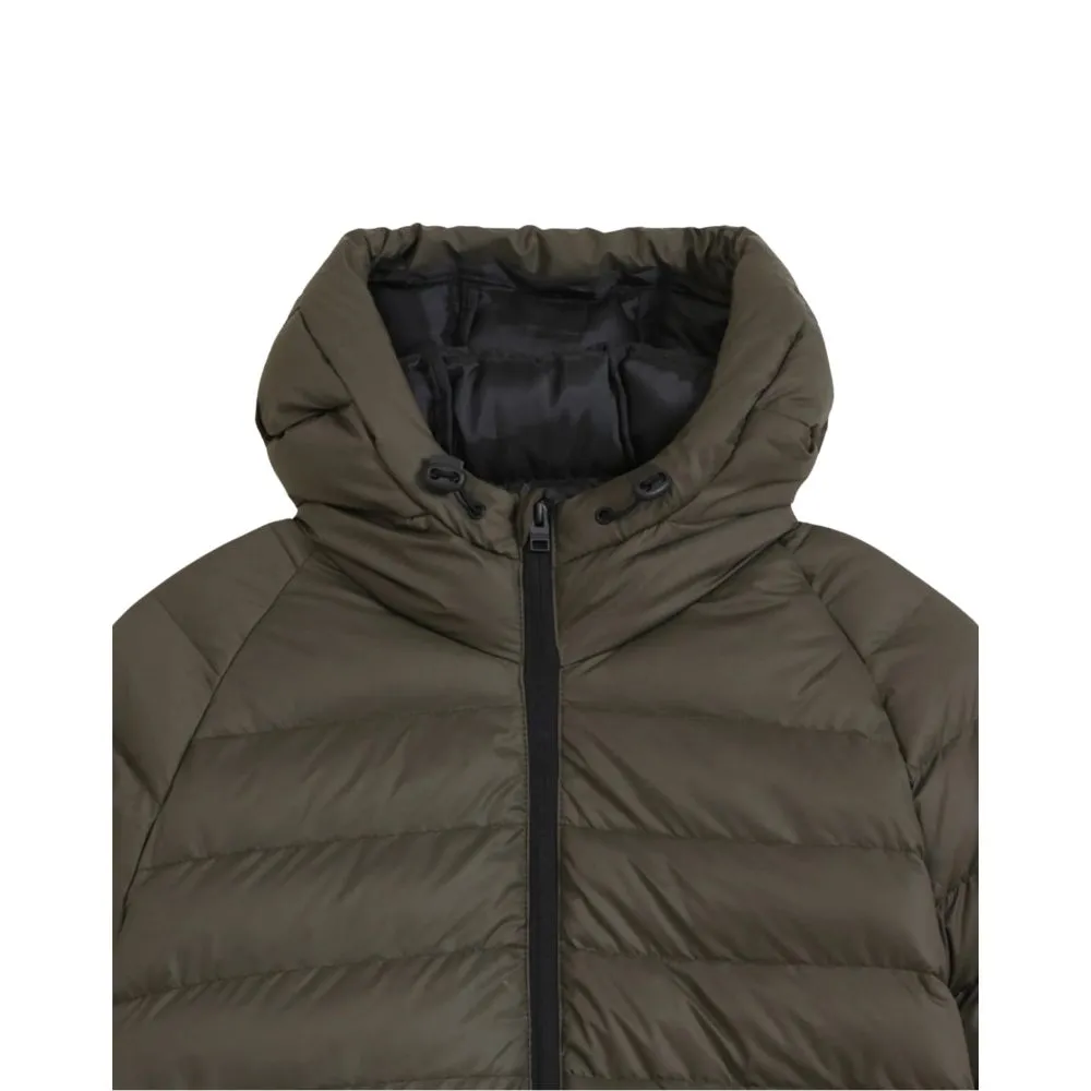 Men’s Olive Green Hooded Winter Puffer Jacket