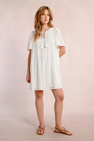 MID-LENGTH DRESS WITH ENGLISH EMBROIDERY