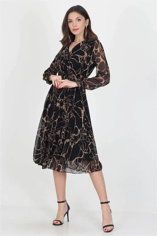 Midi Length Chiffon Dress