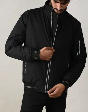 Midnight Black Bomber Jacket