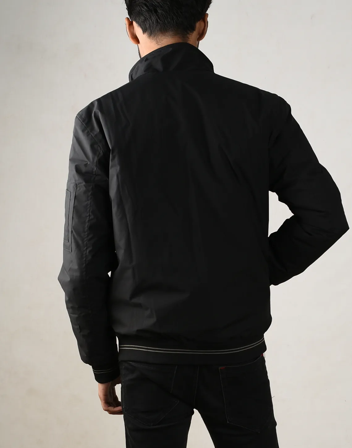 Midnight Black Bomber Jacket