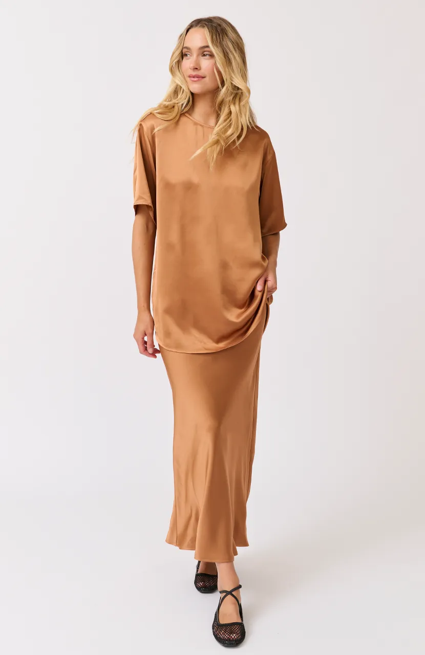 MILLIE SLIP SKIRT || GOLDEN SATIN