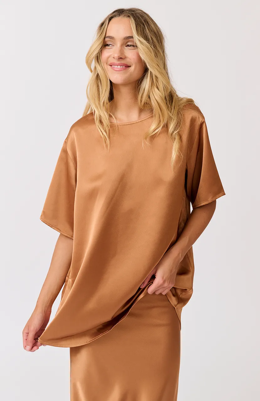 MILLIE SLIP SKIRT || GOLDEN SATIN
