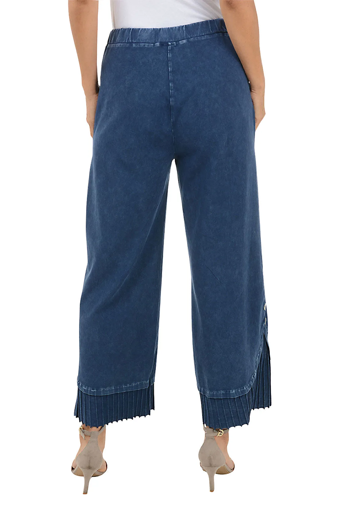 Mineral Wash Pleated Hem Pant