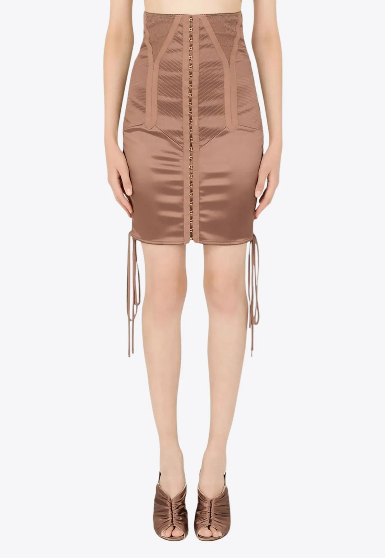 Mini Satin Skirt with Laces