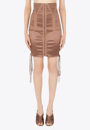 Mini Satin Skirt with Laces