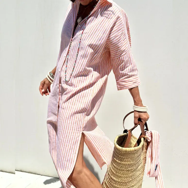 Minna | Elegant striped shirt dress