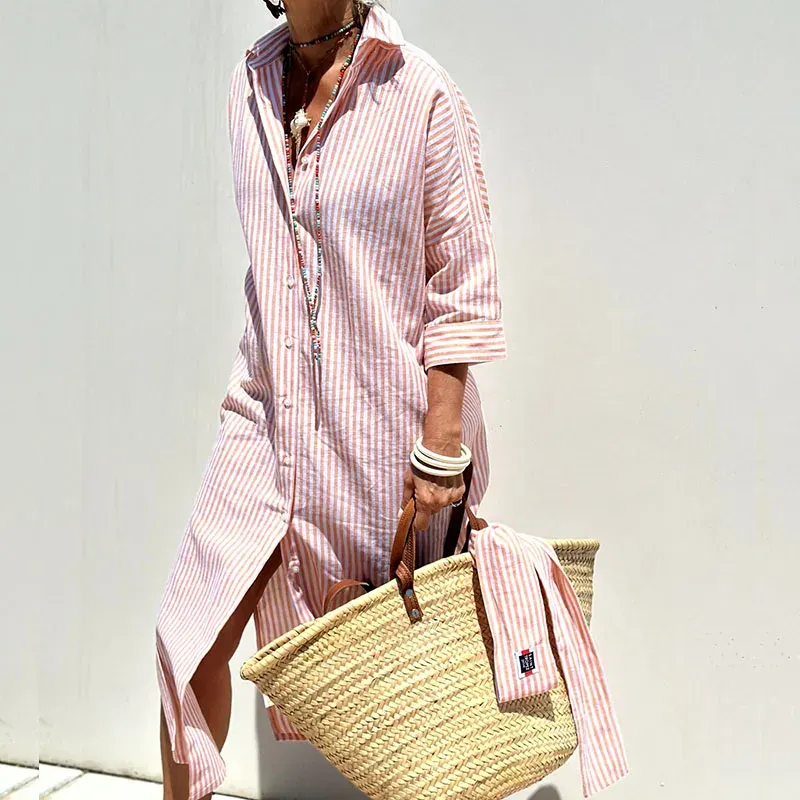 Minna | Elegant striped shirt dress