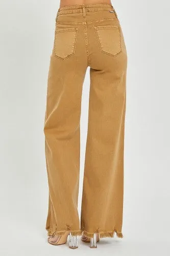 Mocha High Rise Wide Leg Pant