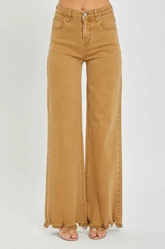 Mocha High Rise Wide Leg Pant