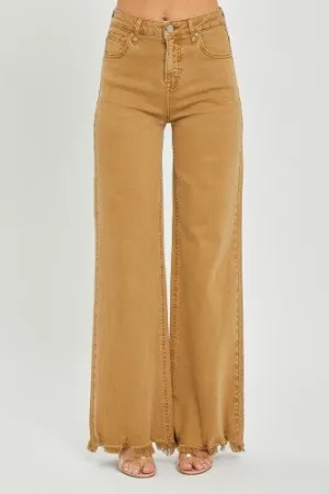 Mocha High Rise Wide Leg Pant