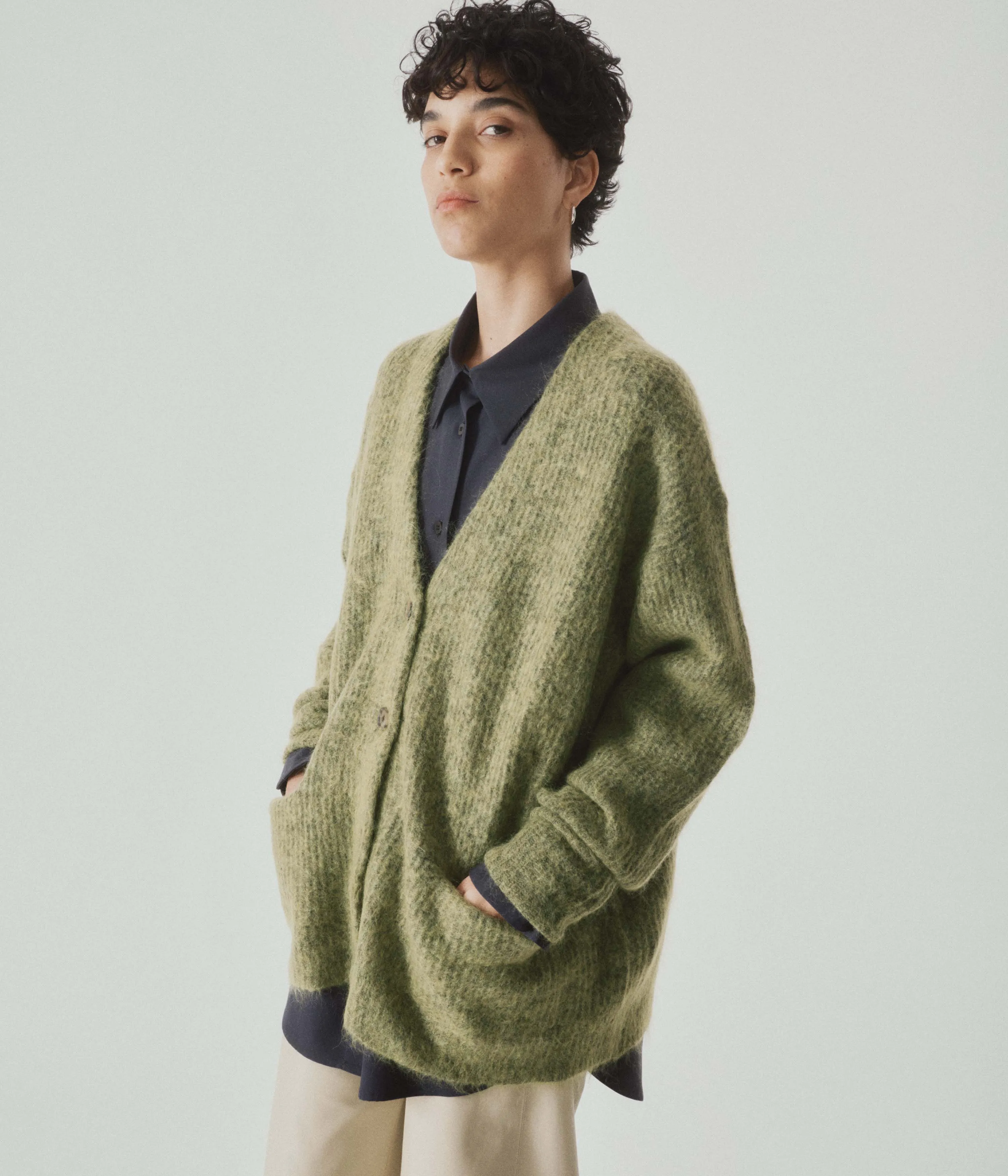 Mohair Cardigan in Matcha