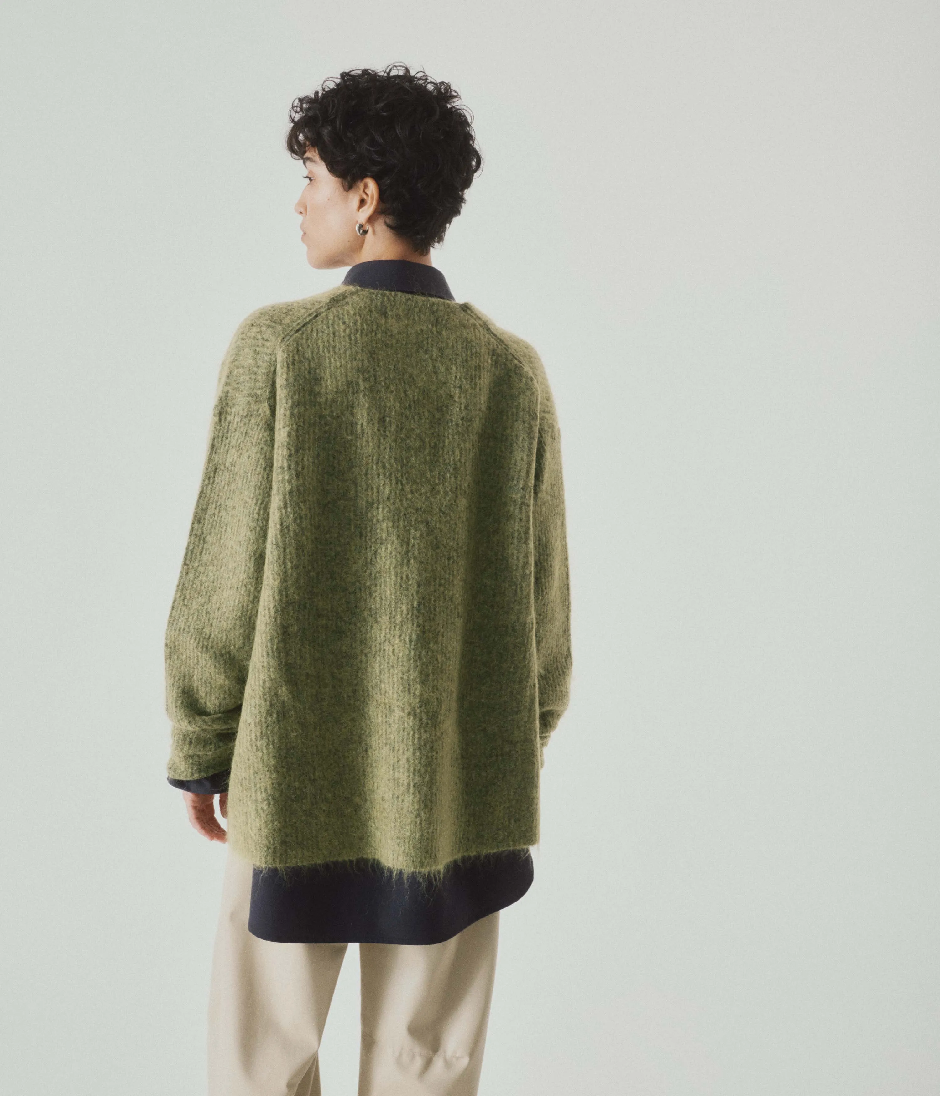 Mohair Cardigan in Matcha