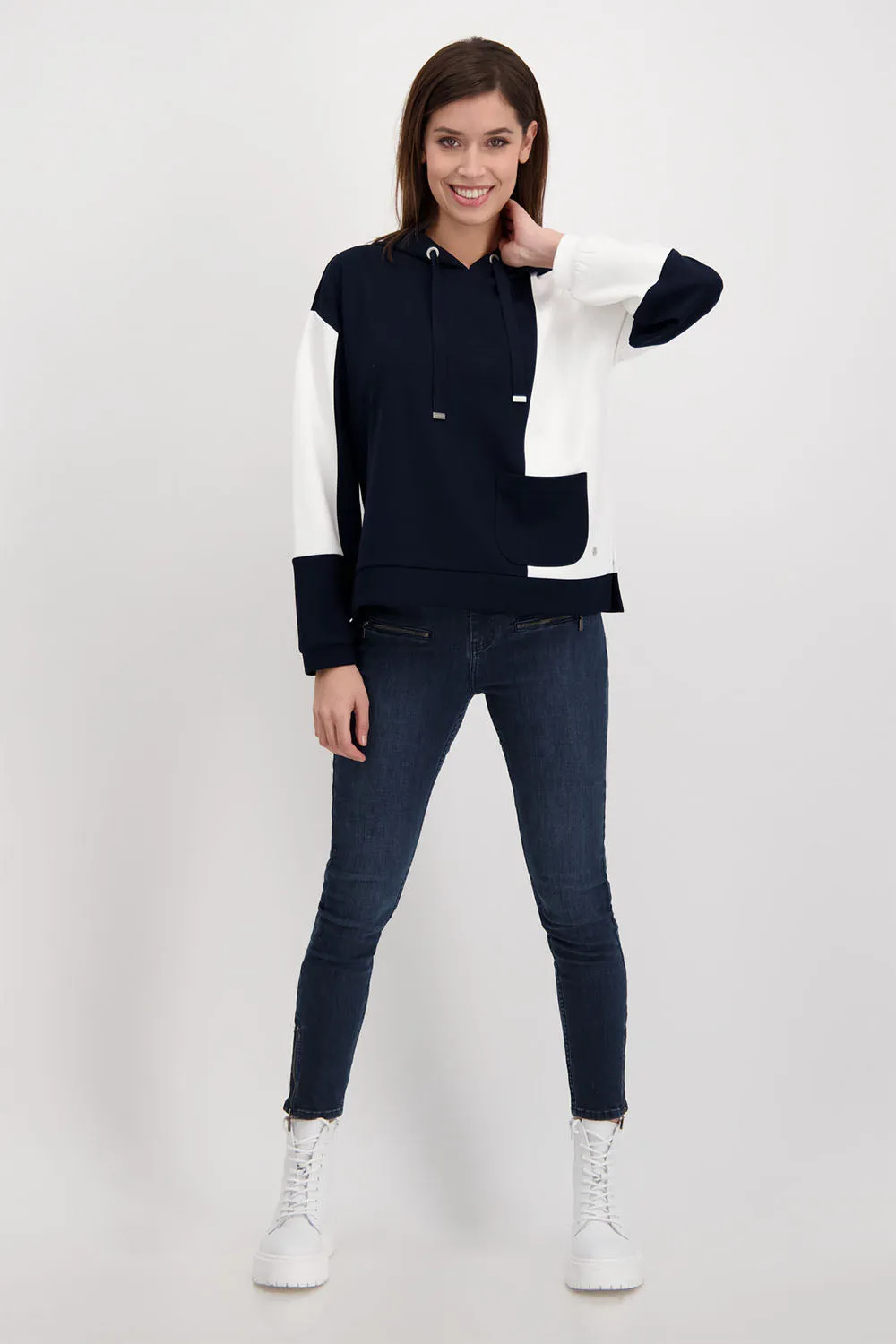 Monari Colour Block  Hooded Top M406805