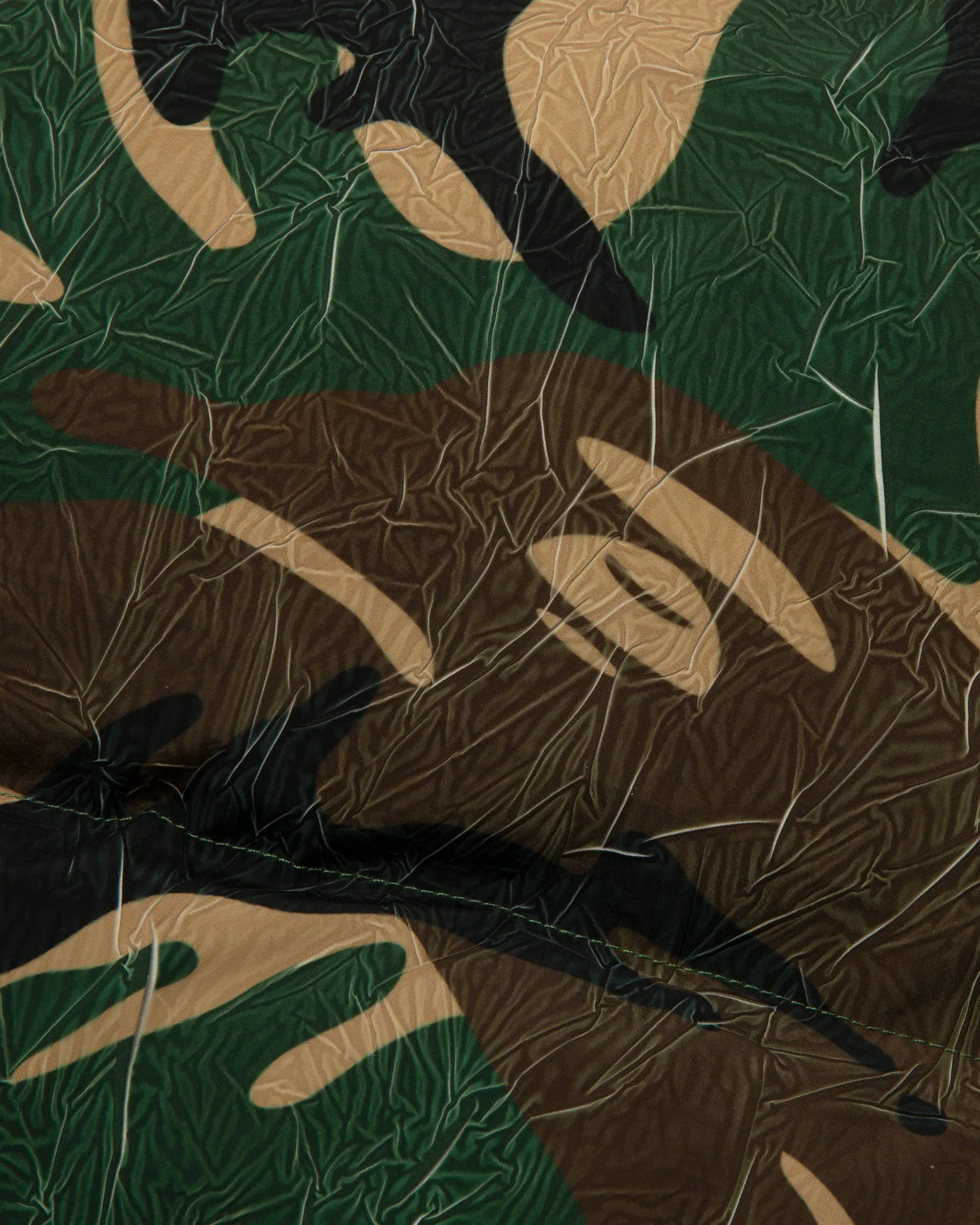 Moonface logo camo hooded puffer jacket
