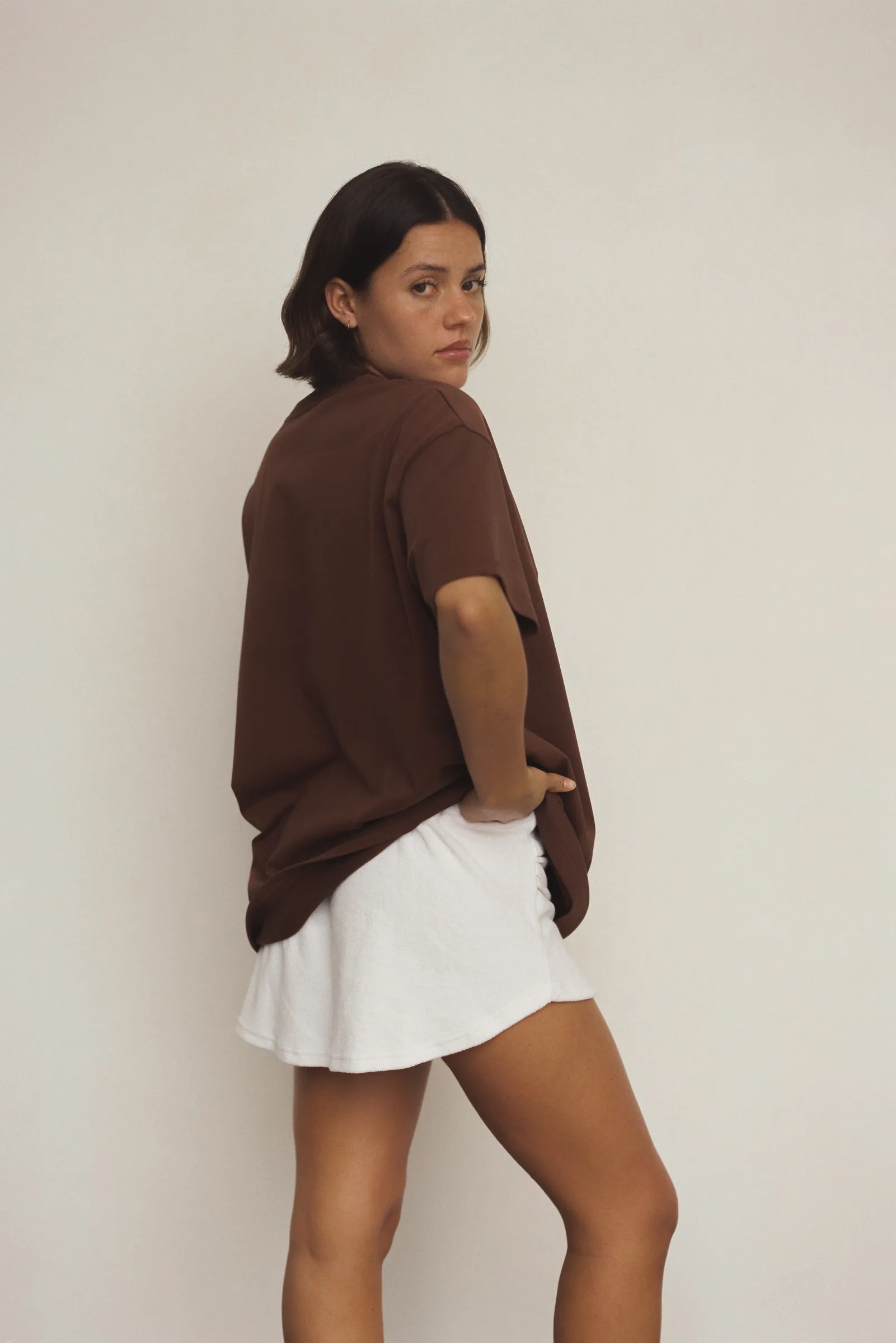 Morale Tee - Choc/Pink