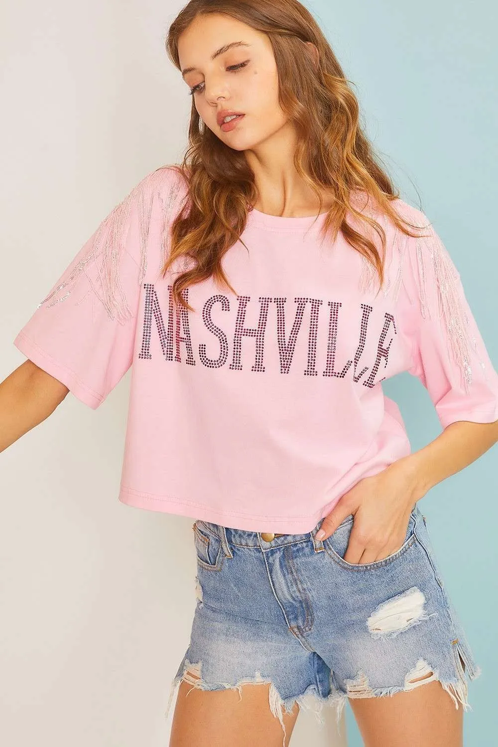 Nashville Hot Fix Crop Tee