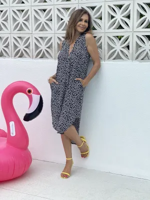 Navy Blotch Shirt Dress