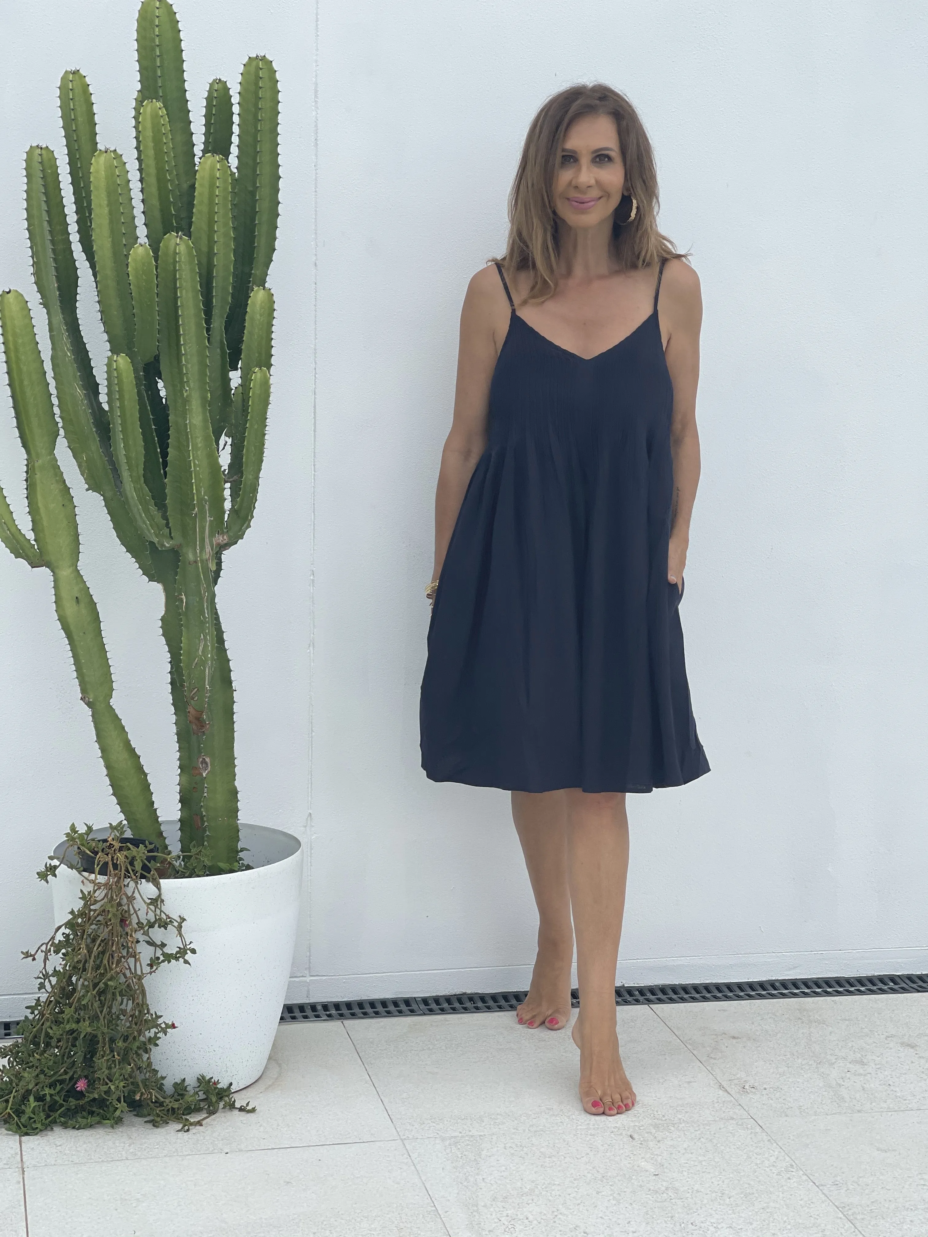 Navy Blotch Shirt Dress