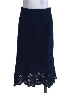 Navy Lace Flounces Skirt