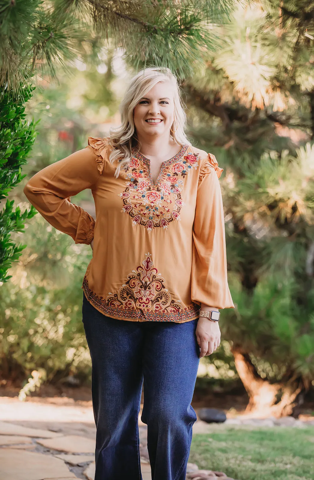 Never Worry Embroidered Top