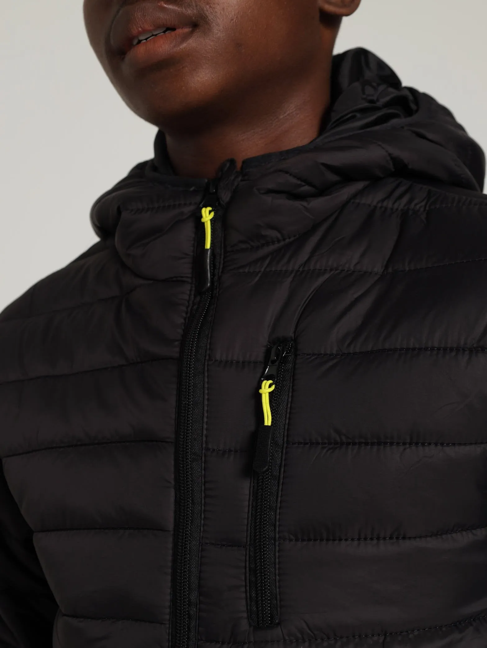 Nylon Puffer Jacket - Black