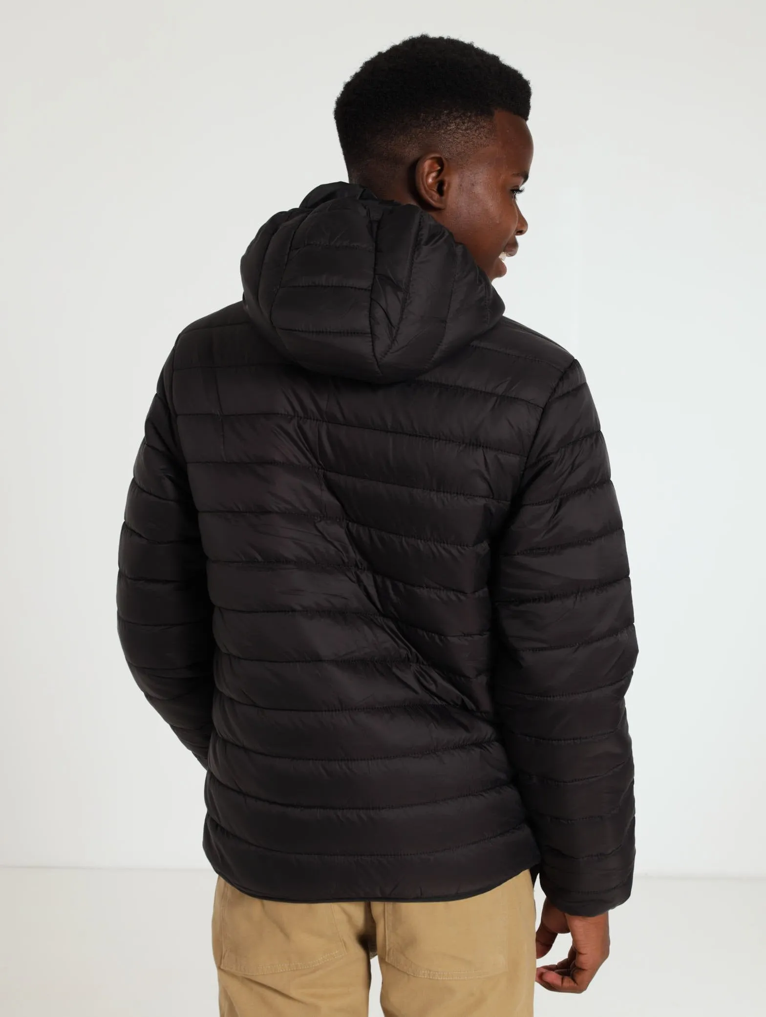 Nylon Puffer Jacket - Black