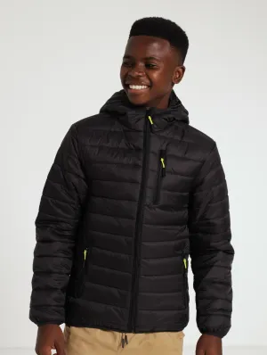 Nylon Puffer Jacket - Black