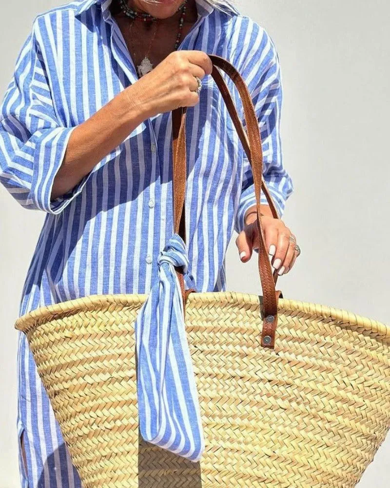 OLEN - CLASSIC STRIPED SHIRT DRESS