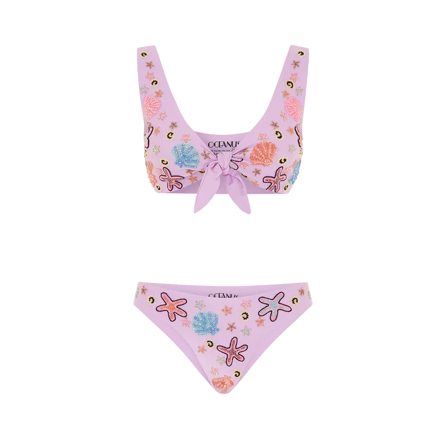 Orla Tie In The Middle Bikini Top Lilac