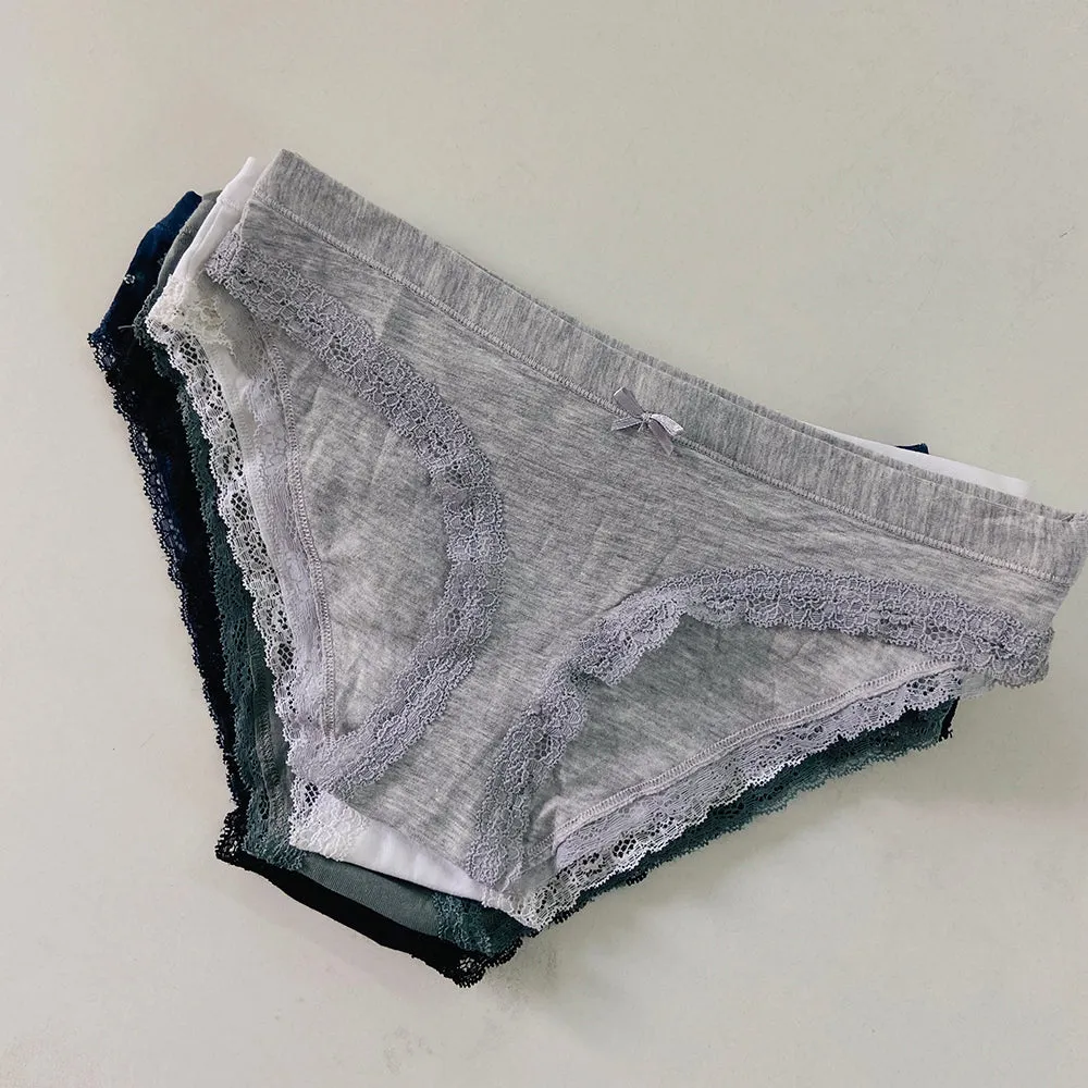Pack of 5 Ladies Lace Trim Brief Panty