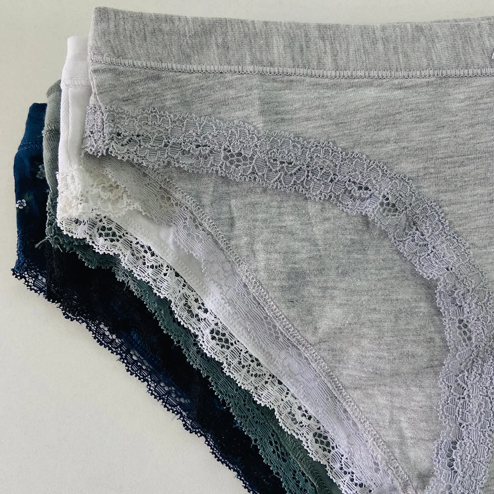 Pack of 5 Ladies Lace Trim Brief Panty