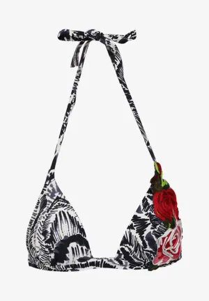 Pain De Sucre Rozen Embroidered Rose Bikini Top