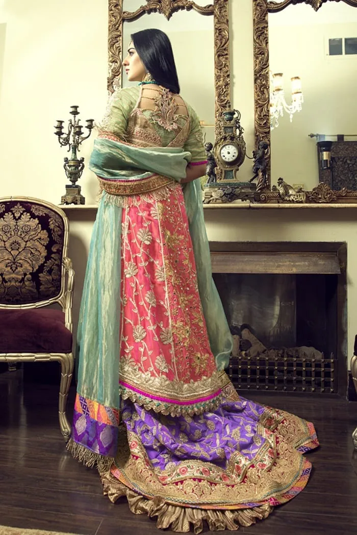Pakistani Bridal Designer Wear in Pink Color #C2024