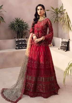Pakistani Red Embroidered Lehenga with Kurti Wedding Party Dress