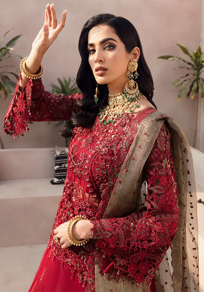 Pakistani Red Embroidered Lehenga with Kurti Wedding Party Dress