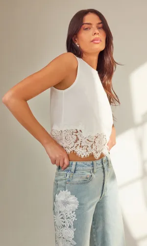 Palani Lace Top White
