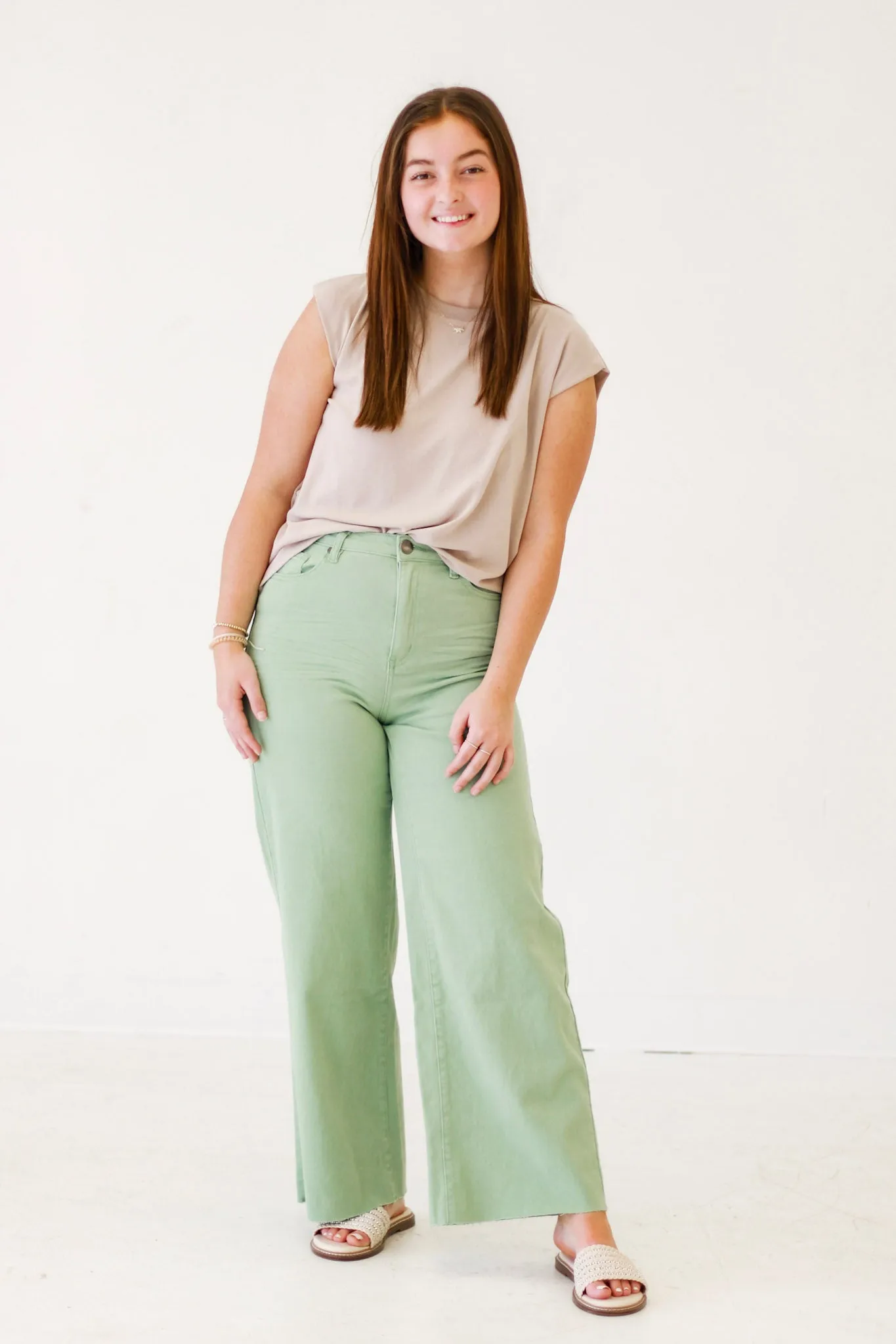 Park Picnic Viscose Knit Boxy Top in Mushroom