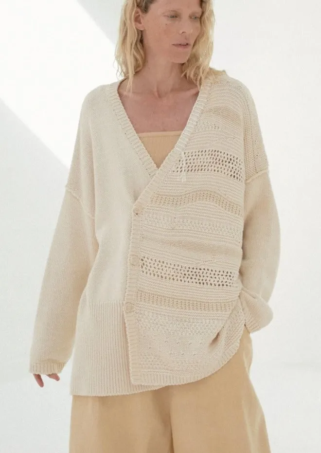 Patched Cardigan, Natural