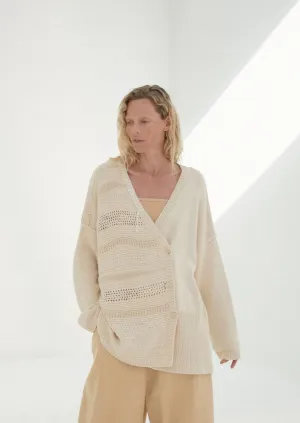 Patched Cardigan, Natural