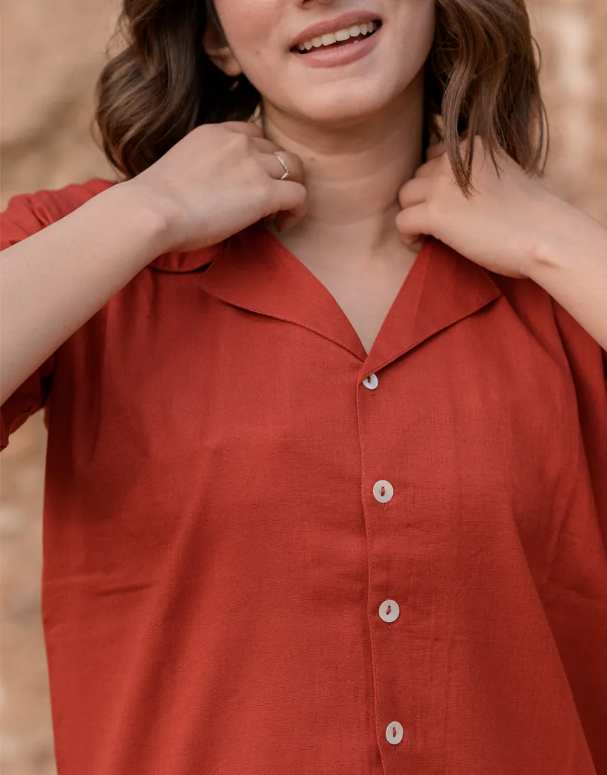 Persian Red Boxy Shirt