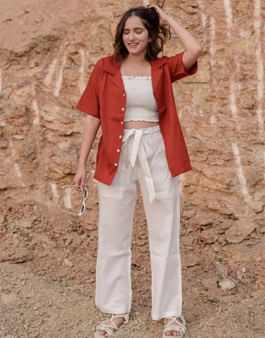 Persian Red Boxy Shirt