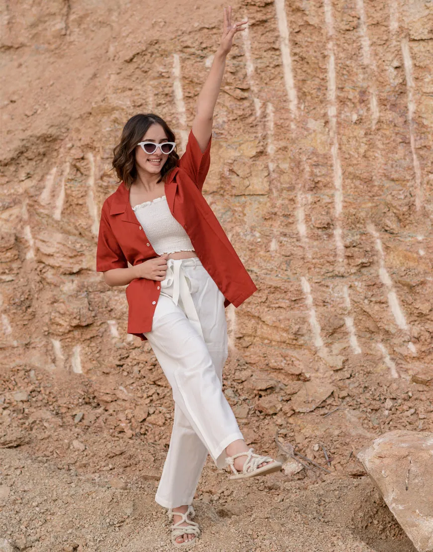 Persian Red Boxy Shirt